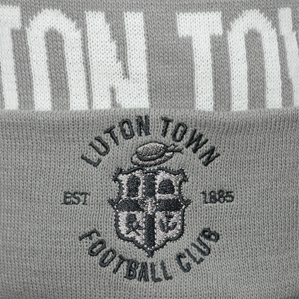 Luton Town Grey Tonal Bobble Hat - Luton Town FC