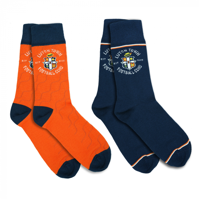Luton Town Wavy Twin Pack Socks