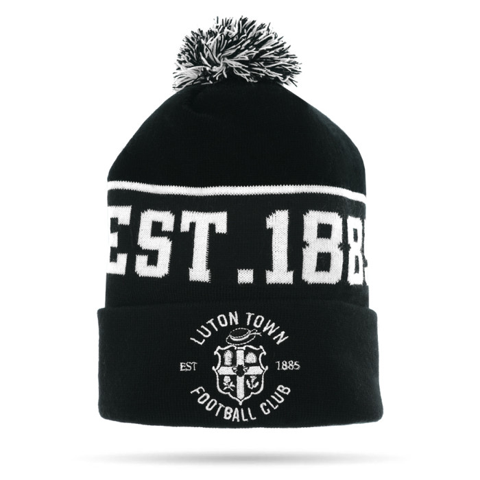 Luton Town Black Established Bobble Hat Luton Town Black Established Bobble Hat