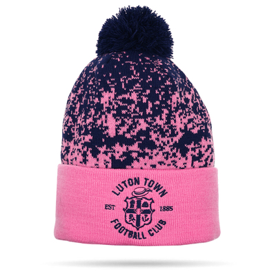 Luton Town Navy & Pink Scatter Bobble Hat Luton Town Navy & Pink Scatter Bobble Hat