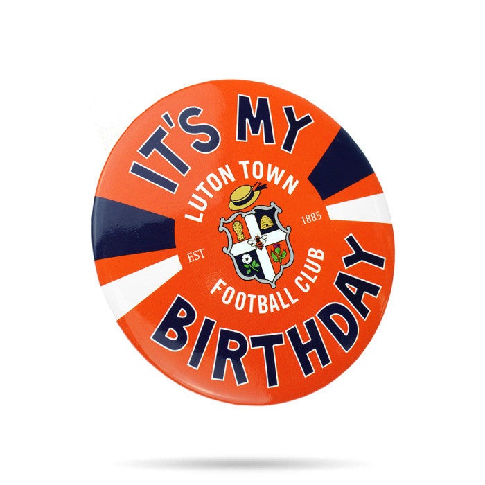 Luton Town Giant Crest Stripe Orange Birthday Badg