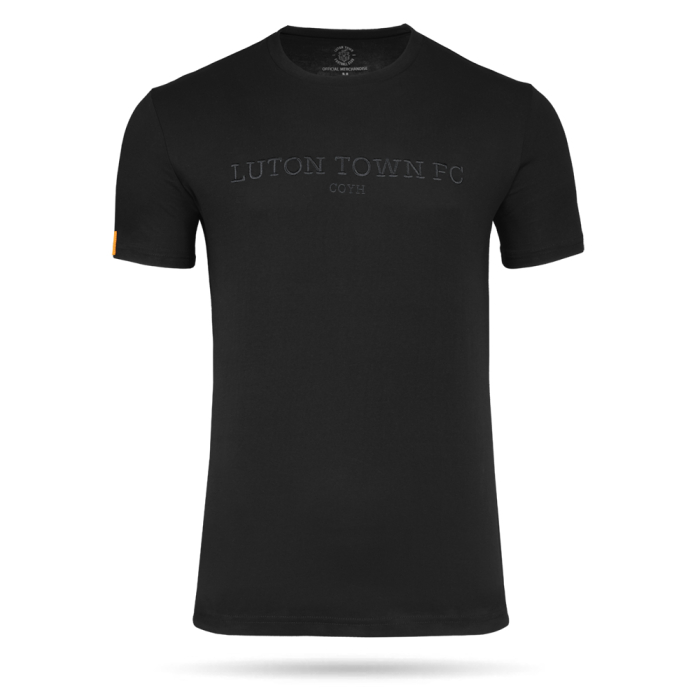 Luton Town Blackout Embroidered T-Shirt Luton Town Blackout Embroidered T-Shirt